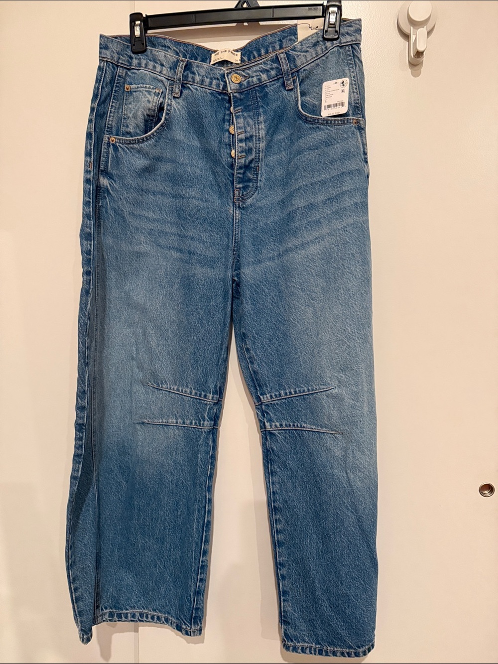 We The Free Light Blue High-Rise Straight Leg Jeans